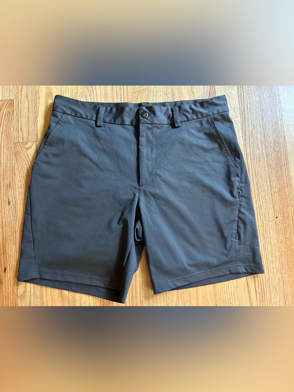 Men's Charcoal Flat Front Performance Shorts